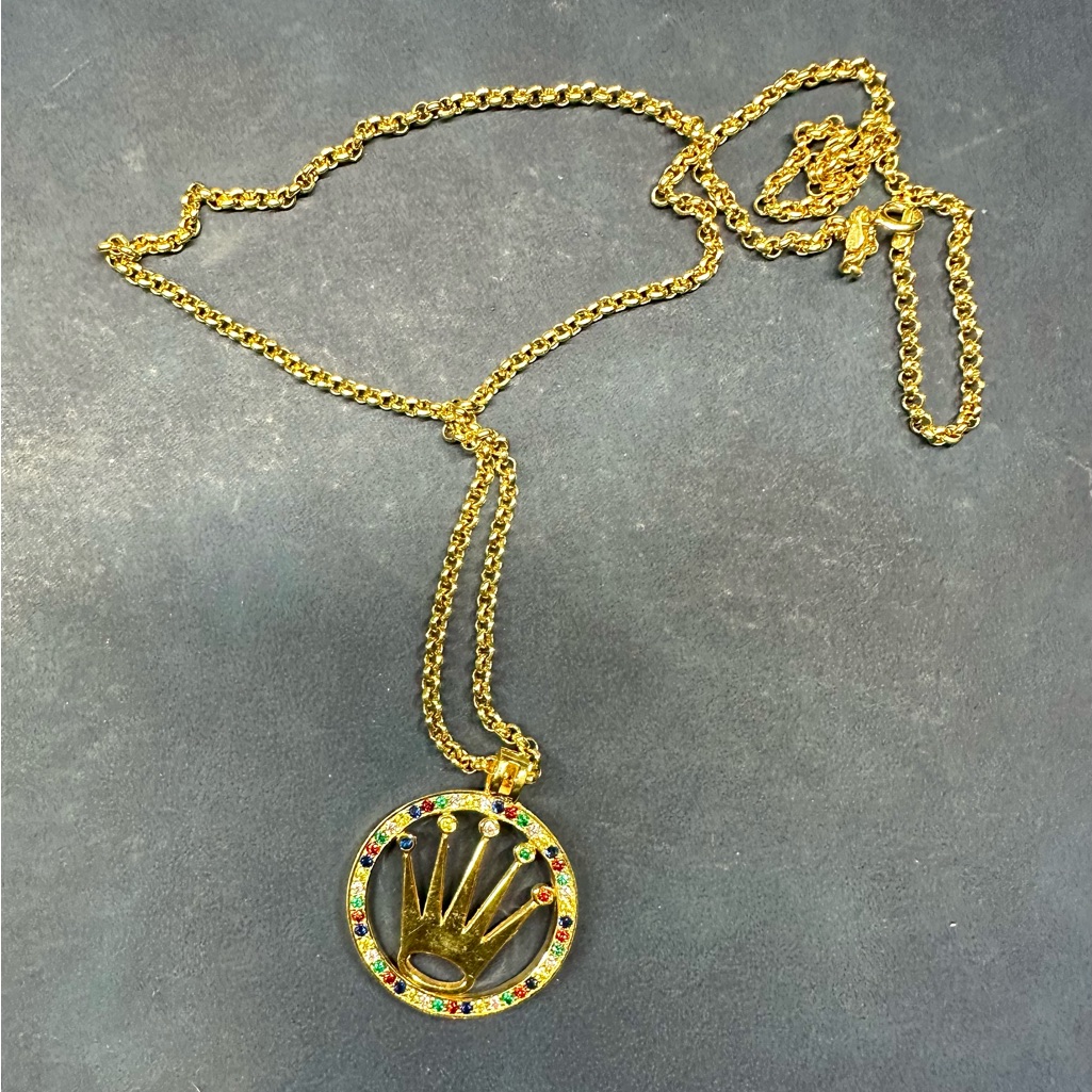 Crown Emblem Gold Necklace